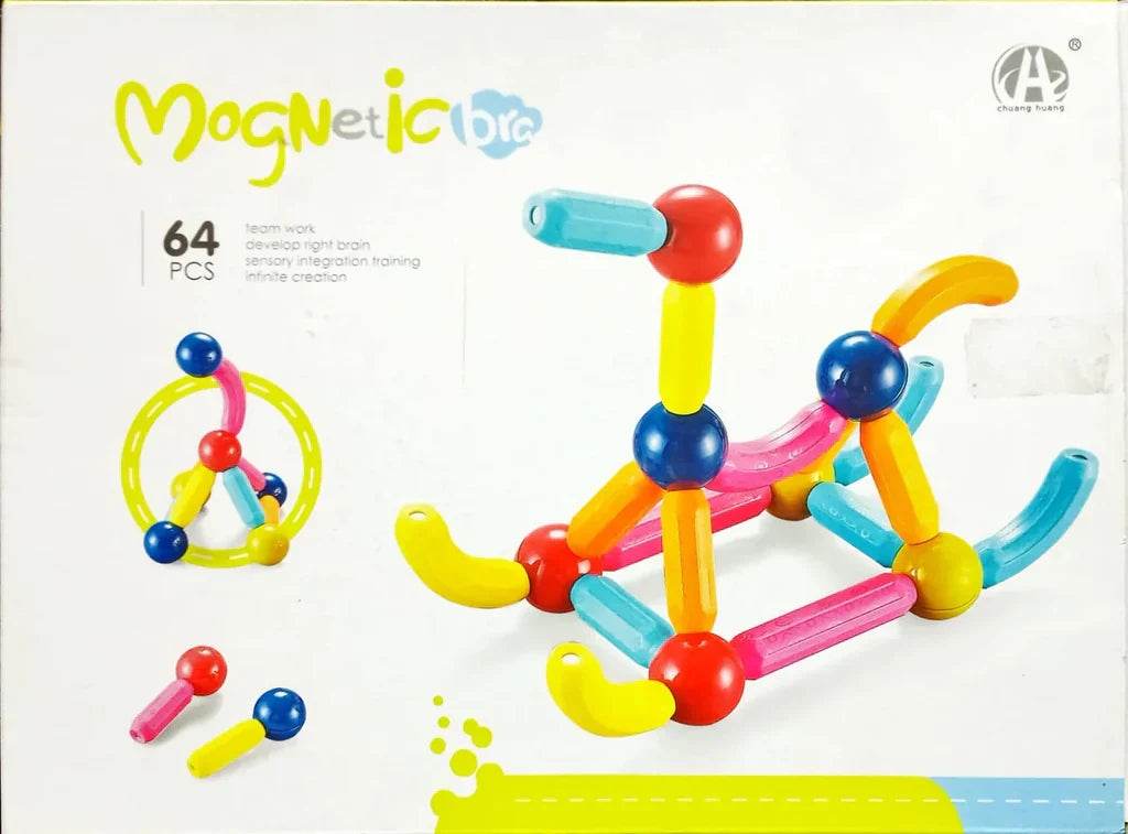 64 Pieces DIY 3D Model Magnetic Stick and Ball Construction Set – gallery 4