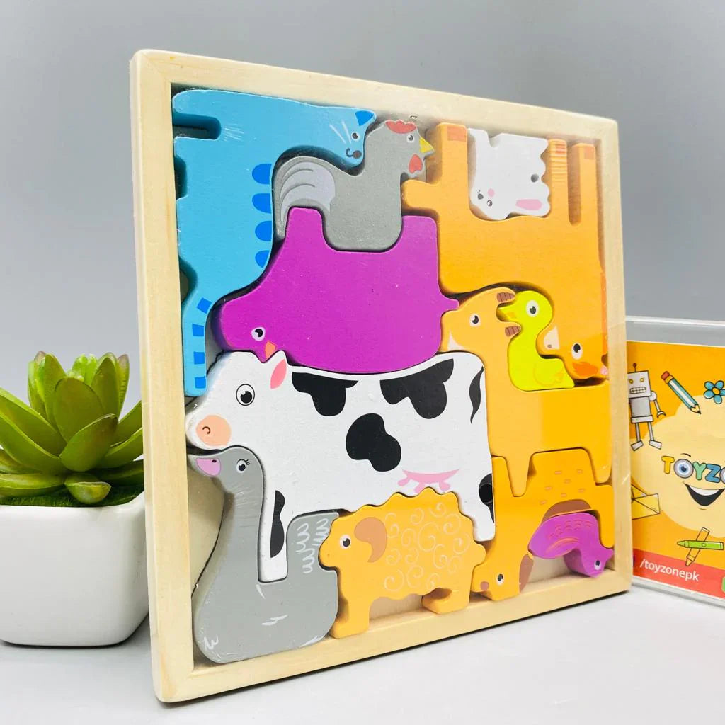 Cartoon Animal Car Wooden Peg Puzzles Board Educational Toy – gallery 13