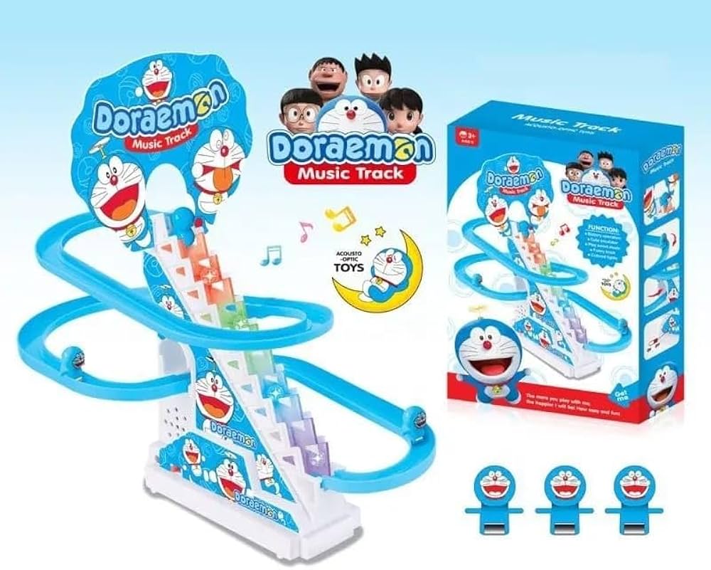 Electric Doraemon Slide Racing Track Set With Lights & Music – gallery 6