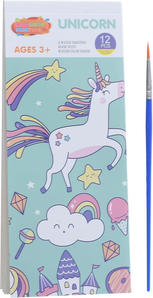 Magical Watercolor Coloring Book of 12 Pages with Paint Brush – gallery 7