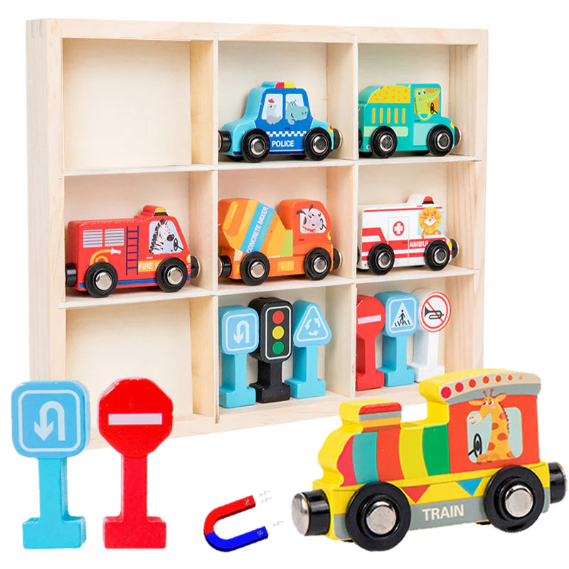 Traffic Magnetic Teaching Vehicle Wooden Train – gallery 2