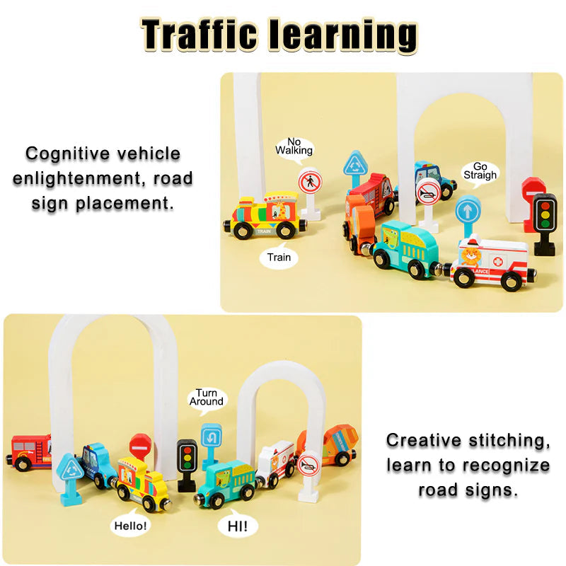 Traffic Magnetic Teaching Vehicle Wooden Train – gallery 3