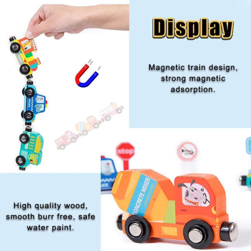 Traffic Magnetic Teaching Vehicle Wooden Train – gallery 5