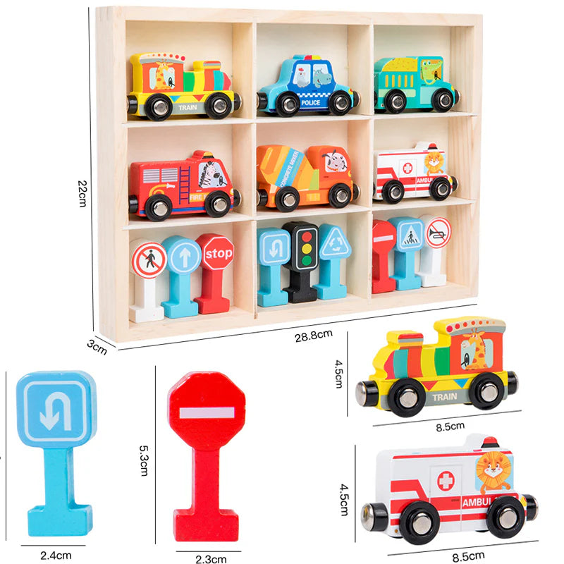 Traffic Magnetic Teaching Vehicle Wooden Train – gallery 6