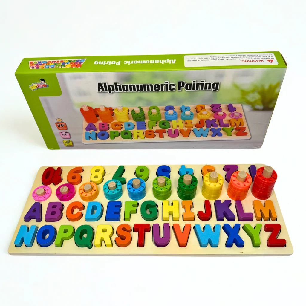 Wooden 3 in 1 Alphanumeric Pairing Toy – gallery 1