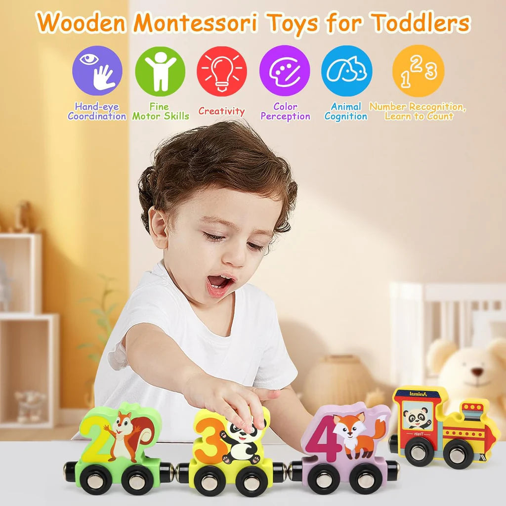 Wooden Magnetic Animal Number Train – gallery 2