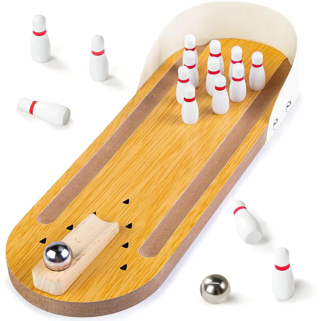 Wooden Mini Bowling Spil Game – gallery 3
