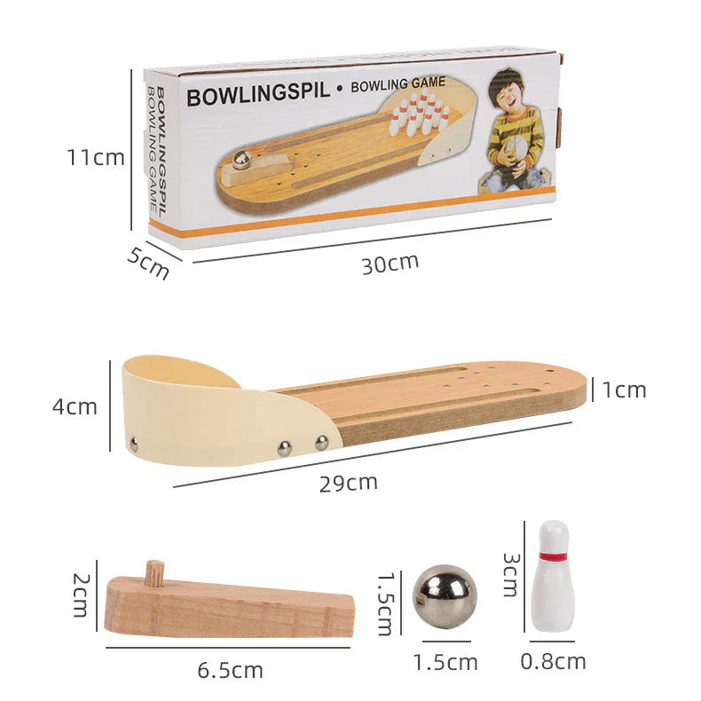 Wooden Mini Bowling Spil Game – gallery 6